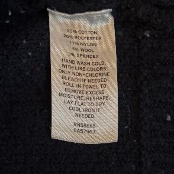 Treasure & Bond (Nordstrom brand) Crop Cable Knit Cotton Blend Navy Sweater Tank - Picture 5 of 6